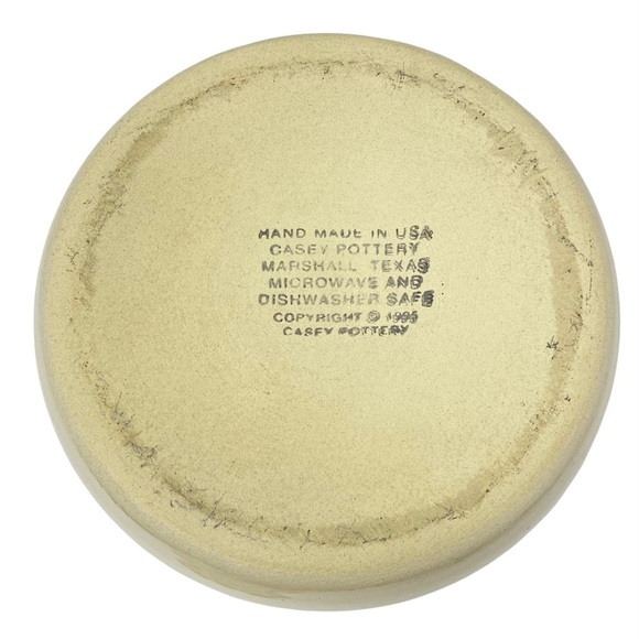 Casey Pottery Burgundy Floral Heart Design Large Canister Vintage 1990s Handmade - Picture 5 of 6